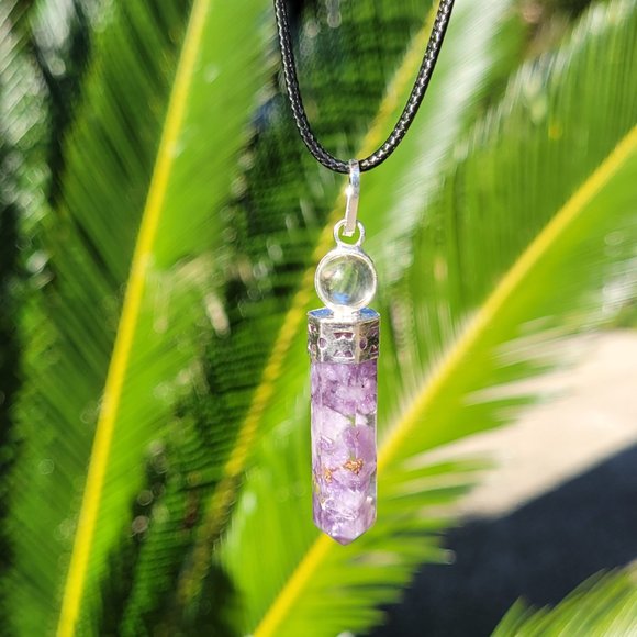 Lepidolite Orgonite Point Pendants - Picture 3 of 5
